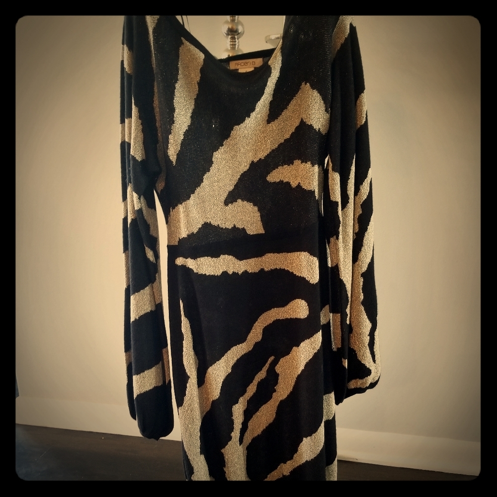 Women's Zebra Mini Sweater Dress